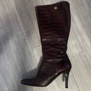 COPY - Escada brown croc knee high boots Size 38.5